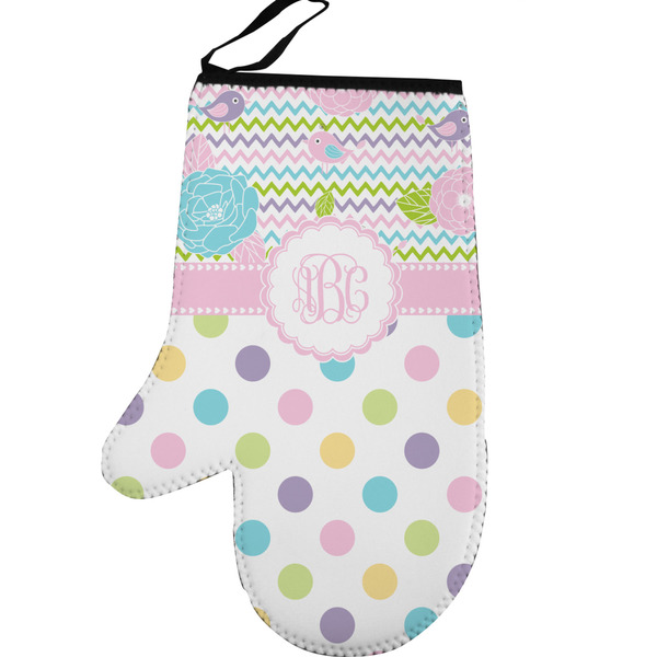 Girly Girl Personalized Oven Mitt - Left