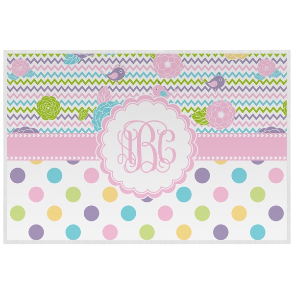 Custom Girly Girl Laminated Placemat w/ Monogram