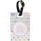 Girly Girl Plastic Luggage Tag - Rectangular w/ Monogram