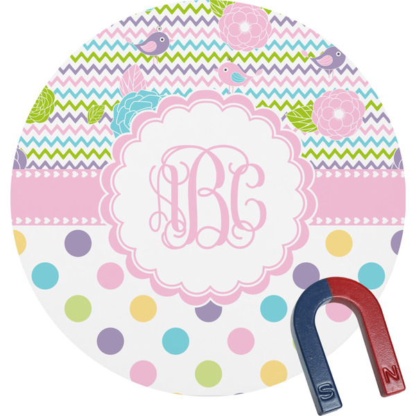 Custom Girly Girl Round Fridge Magnet (Personalized)