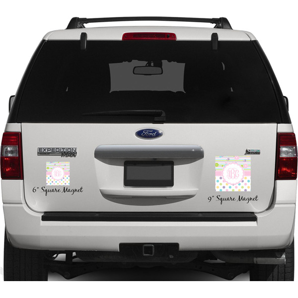 Girly Girl Personalized Square Car Magnets on Ford Explorer