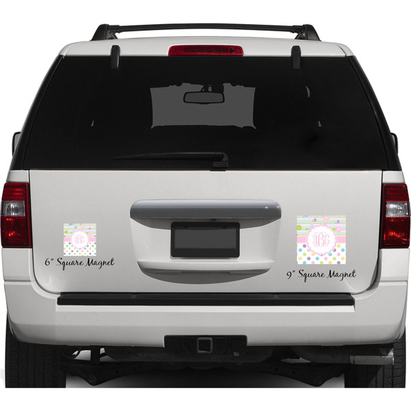 Girly Girl Personalized Square Car Magnets on Ford Explorer
