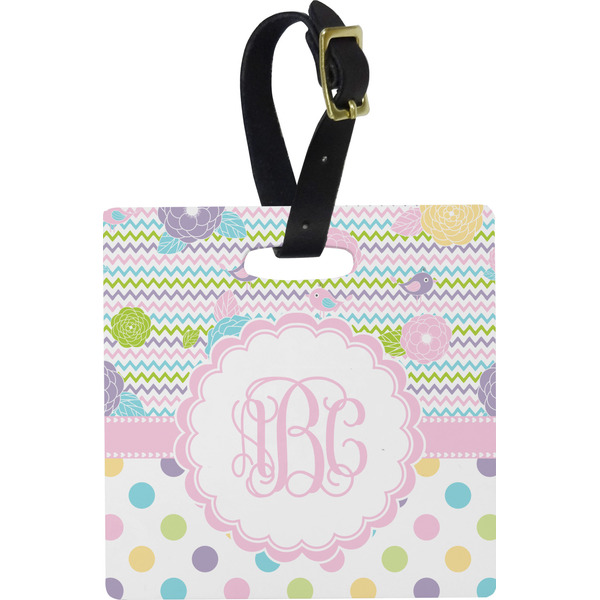 Girly Girl Personalized Square Luggage Tag