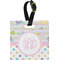 Girly Girl Plastic Luggage Tag - Square w/ Monogram