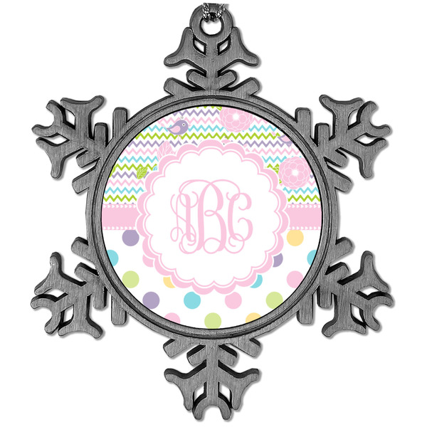 Custom Girly Girl Vintage Snowflake Ornament (Personalized)