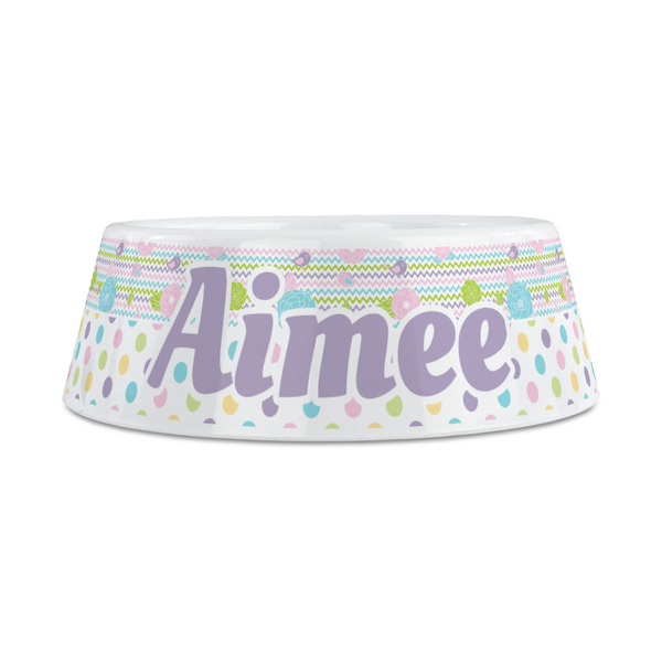 Girly Girl Plastic Dog Bowls - Medium - FRONT