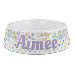 Girly Girl Plastic Dog Bowl - Large (Personalized)