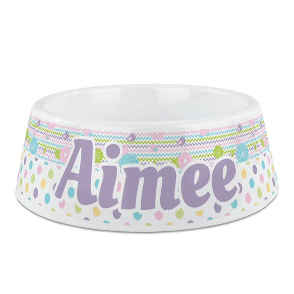 Custom Girly Girl Plastic Dog Bowl - Medium (Personalized)