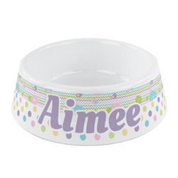 Girly Girl Plastic Dog Bowl - Small (Personalized)