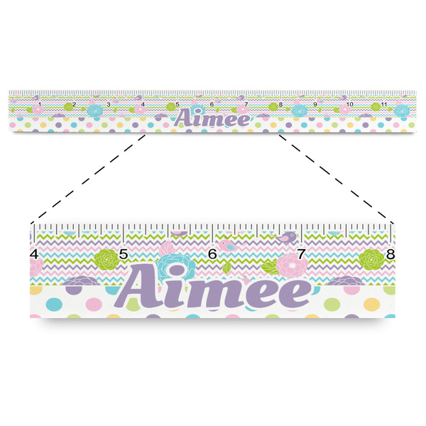 Custom Girly Girl Plastic Ruler - 12" (Personalized)