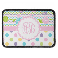 Girly Girl Iron On Rectangle Patch w/ Monogram