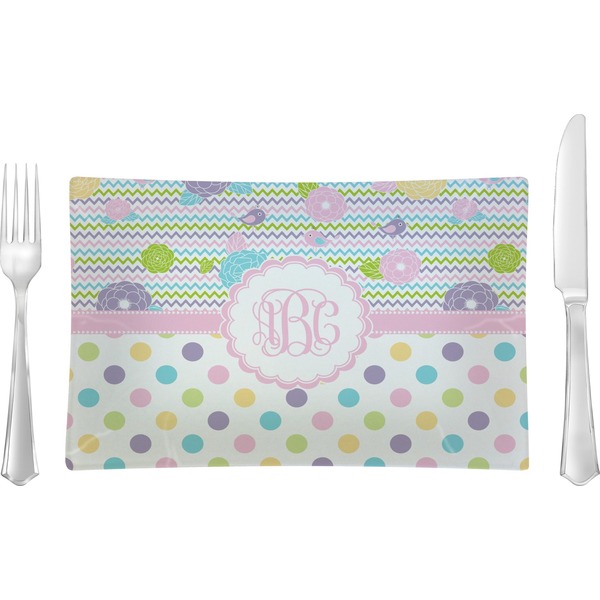 Custom Girly Girl Glass Rectangular Lunch / Dinner Plate (Personalized)