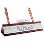 Girly Girl Red Mahogany Nameplate with Business Card Holder (Personalized)