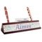 Girly Girl Red Mahogany Nameplates with Business Card Holder - Angle