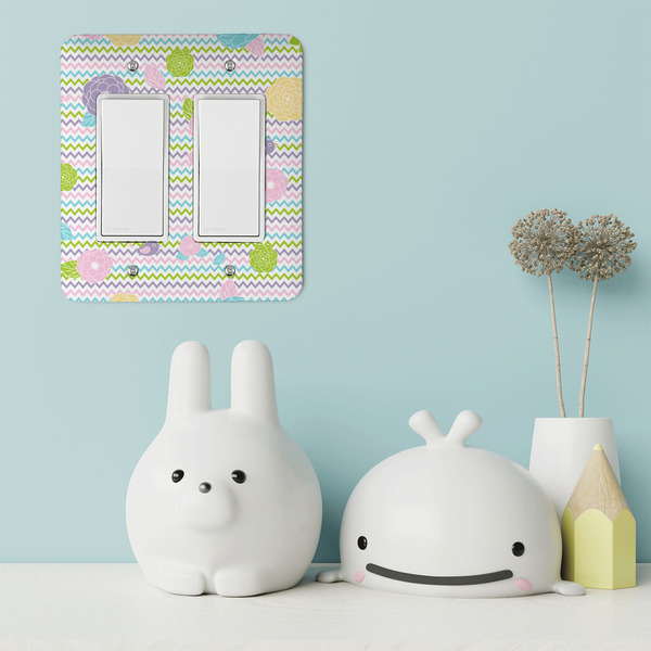 Girly Girl Rocker Light Switch Covers - Double - IN CONTEXT