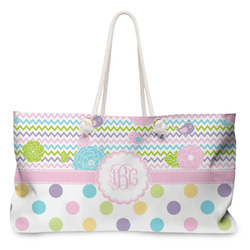 Girly Girl Large Tote Bag with Rope Handles (Personalized)