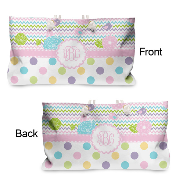 Girly Girl Large Rope Tote - From & Back View