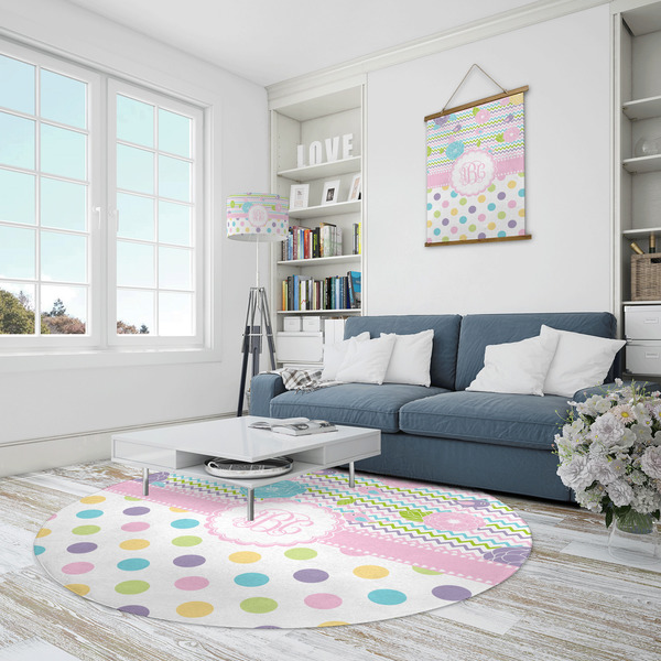 Girly Girl Round Area Rug - IN CONTEXT