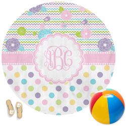 Girly Girl Round Beach Towel (Personalized)