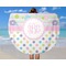 Girly Girl Round Beach Towel - In Use