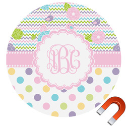 Girly Girl Round Car Magnet - 10" (Personalized)