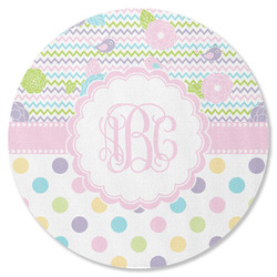 Girly Girl Round Rubber Backed Coaster (Personalized)