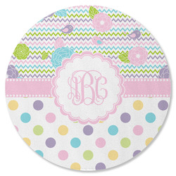 Girly Girl Round Rubber Backed Coaster (Personalized)