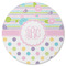 Girly Girl Round Rubber Backed Coaster (Personalized)