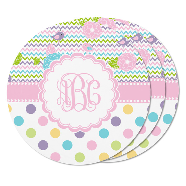 Girly Girl Round Fridge Magnet - THREE