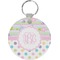 Girly Girl Round Plastic Keychain (Personalized)