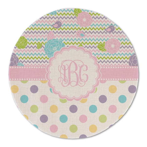 Girly Girl Round Linen Placemats - FRONT (Double Sided)