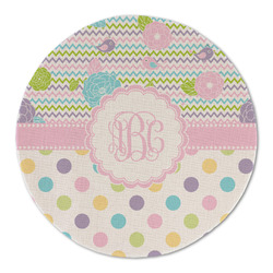 Girly Girl Round Linen Placemat (Personalized)