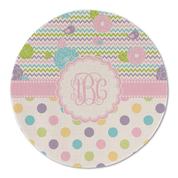 Custom Girly Girl Round Linen Placemat (Personalized)