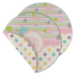 Girly Girl Round Linen Placemat - Double Sided (Personalized)