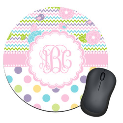 Girly Girl Round Mouse Pad (Personalized)