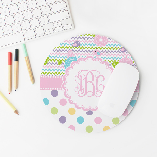 Girly Girl Round Mousepad - LIFESTYLE 2