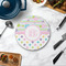 Girly Girl Round Stone Trivet - In Context View