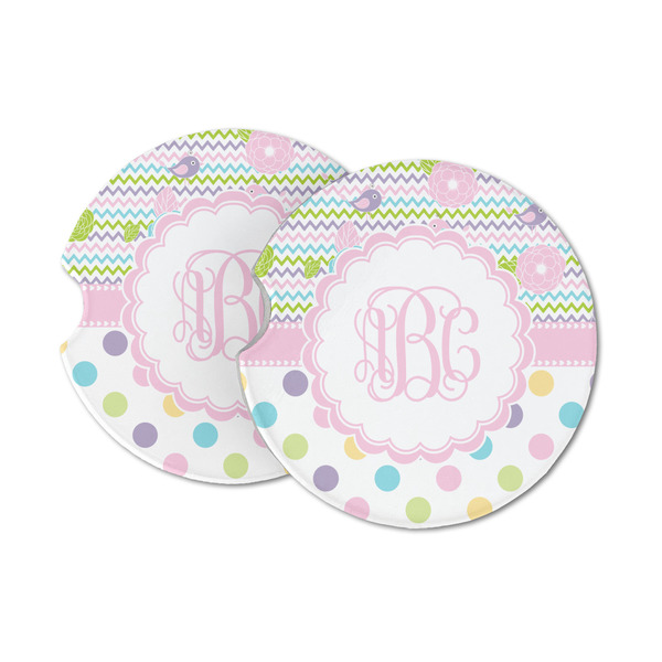 Custom Girly Girl Sandstone Car Coasters - Set of 2 (Personalized)