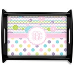 Girly Girl Black Wooden Tray - Large (Personalized)