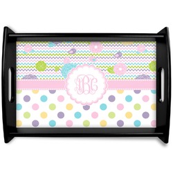 Girly Girl Black Wooden Tray - Small (Personalized)