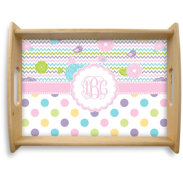 Custom Girly Girl Natural Wooden Tray - Large (Personalized)