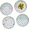 Girly Girl Set of 4 Glass Lunch / Dinner Plate 10" (Personalized)