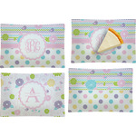 Girly Girl Set of 4 Glass Rectangular Appetizer / Dessert Plate (Personalized)