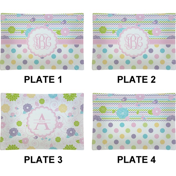 Girly Girl Set of Rectangular Appetizer / Dessert Plates (Approval)