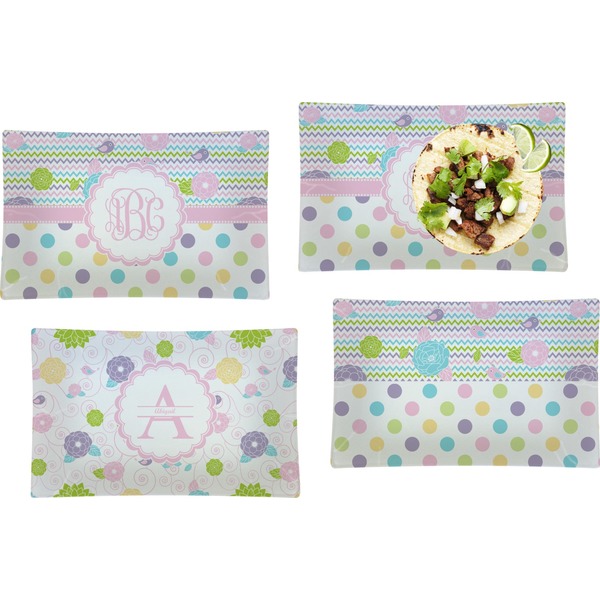 Girly Girl Set of Rectangular Dinner Plates