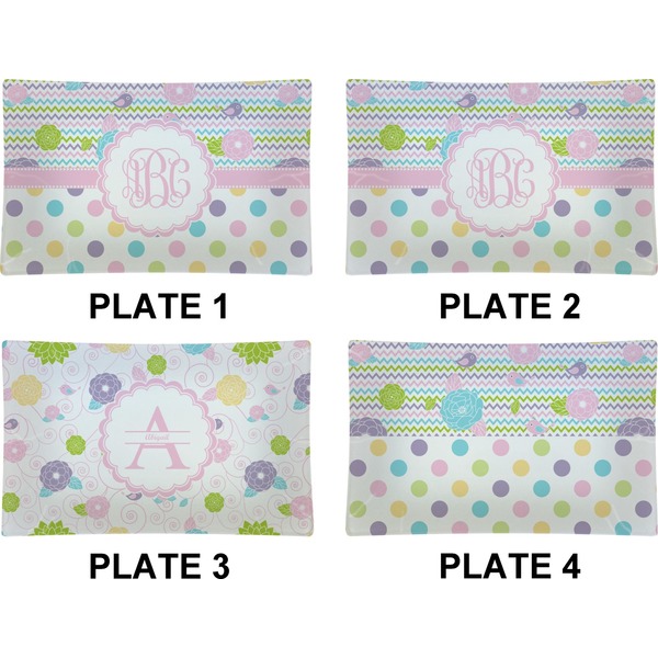 Girly Girl Set of Rectangular Dinner Plates (Approval)