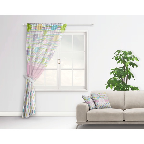 Girly Girl Sheer Curtain With Window and Rod - in Room Matching Pillow
