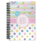 Girly Girl Spiral Notebook - 7x10 w/ Monogram