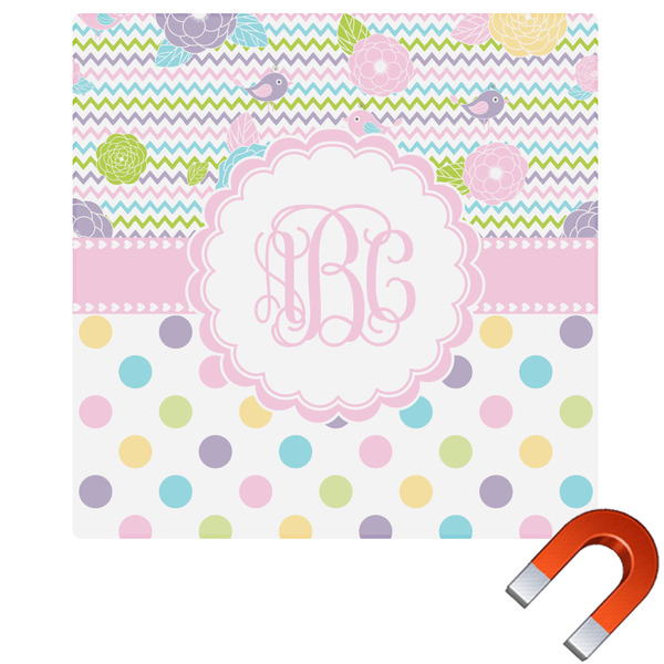 Custom Girly Girl Square Car Magnet - 6" (Personalized)