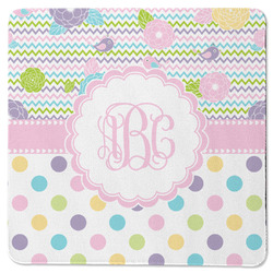 Girly Girl Square Rubber Backed Coaster (Personalized)